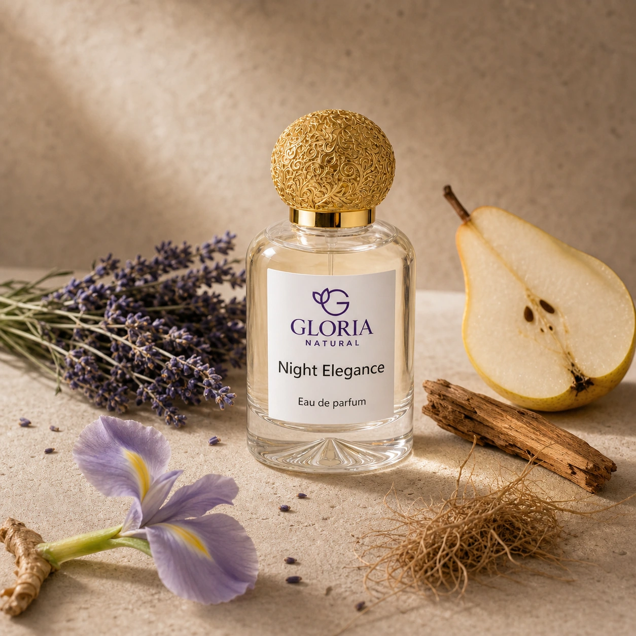 Night Elegance eau de parfum with lavender, iris, pear, and cedar